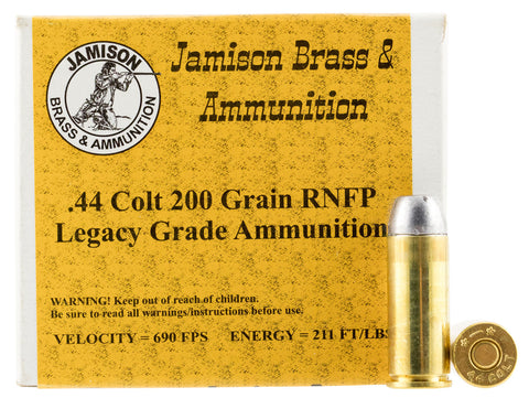 Jamison Legacy Grade .44 Colt 200 Gr. Lead Round Nose Flat Point- Box of 20