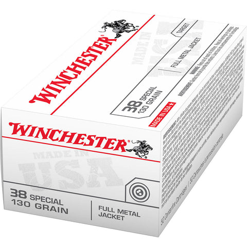 Winchester USA Full Metal Jacket .38 Special 130-Grain Handgun Ammunition