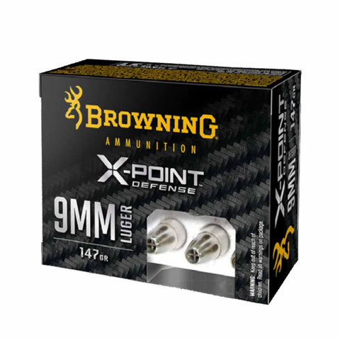 BROWNING AMMUNITION 9mm X-Point Defense 147 Gr Box of 20