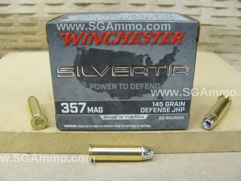 Winchester Silvertip Handgun Ammunition .357 Mag 145gr HP 1290 fps 20/ct