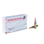 Winchester Target M80 7.62mm NATO 149gr FMJ Rifle Ammo - 20 Rounds